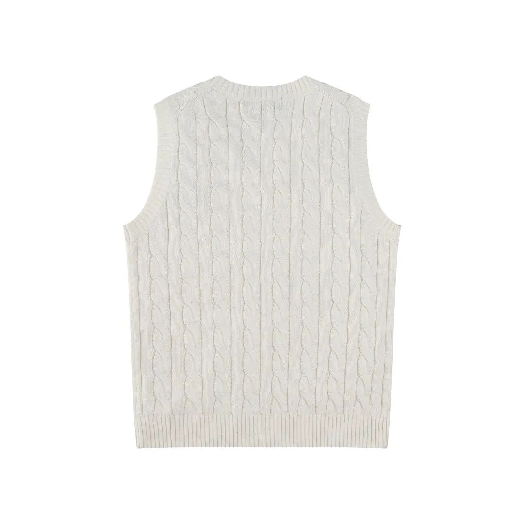 P176 #R82 Ralph Lauren Small Label Cable V Neck Vest Sleeveless Twist Sweater Women's Top Size: XS S M L Color: White Yellow Light Blue Pink Khaki Gray Navy Black Classic Cotton Yarn 100% White Cotton High Quality Classic Style Has Always Been Popular! The workmanship details are very good! Wearing a vest with a shirt is always the standard, with classic brand embroidery on the chest! All major stars have the same style! Best for couples. High quality goods! Xinjiang cotton micro-elastic and smooth fabric has excellent quality. Pure cotton is soft and skin-friendly. Length: 60/61/63/65 Bust: 44/46/49/52 Shoulder width: 36/37.5/39/41